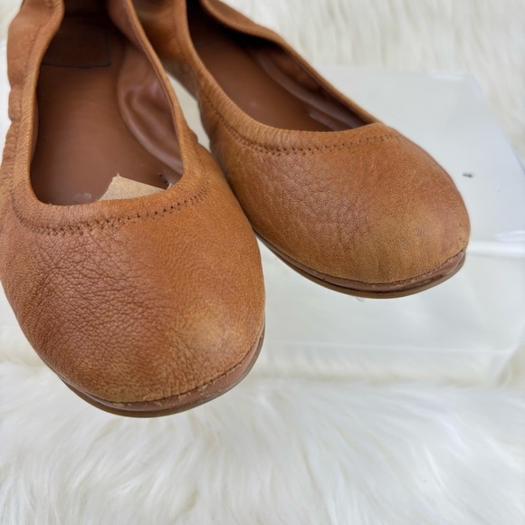 Tory Burch Tan Suede Flats with Elastic Topline - Picture 2 of 9